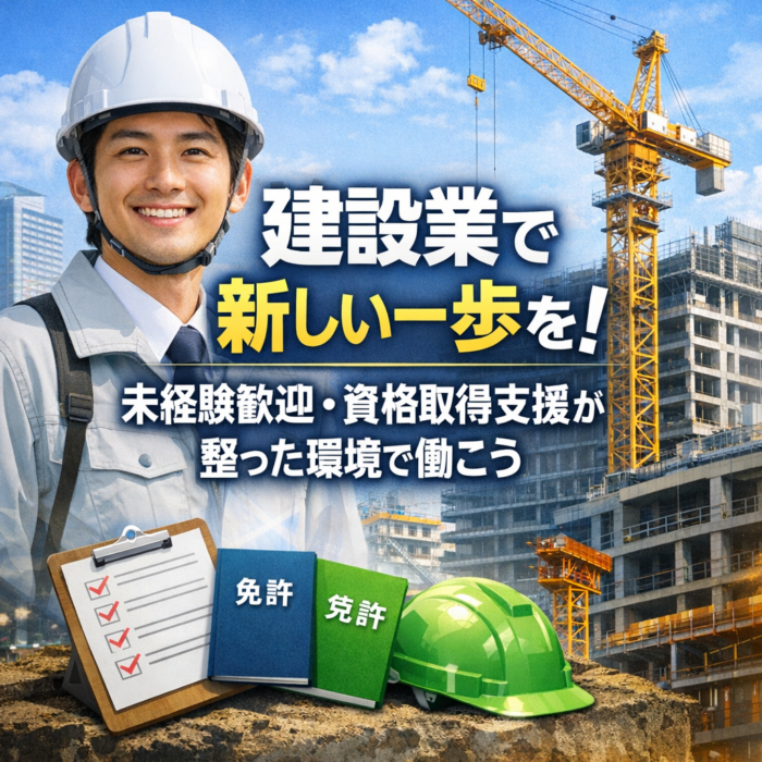 建設業で新しい一歩を！未経験歓迎・資格取得支援が整った環境で働こう