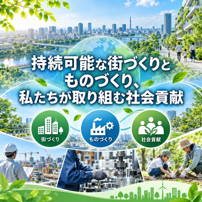 持続可能な街づくりとものづくり、私たちが取り組む社会貢献
